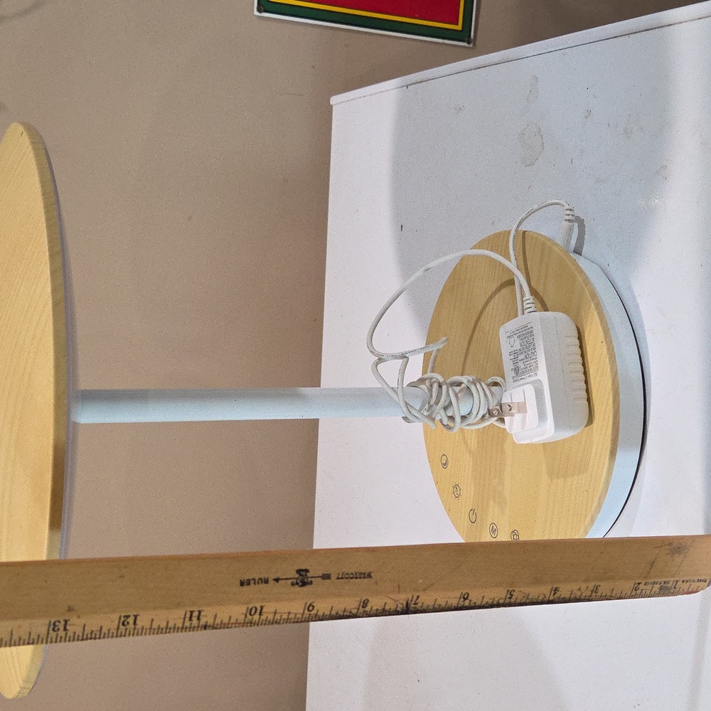 Wooden Table Lamp- Natural and White - Picture 6 of 6